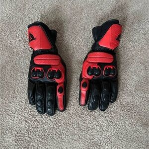 Black & Red Dainese Full Gloves Size 9 L